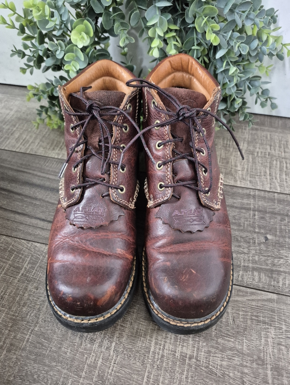 Ariat Canyon Boots Brown Leather Lace Up Work Hiking Outdoor Womens Size 9.5B - Picture 4 of 9